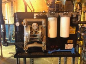 Pneumatic-powered filter panel with spin-on elements