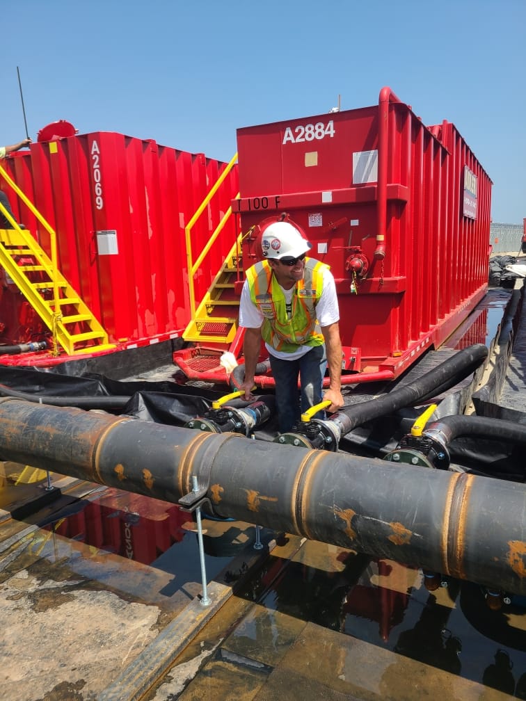 Filtering jet fuel at airport